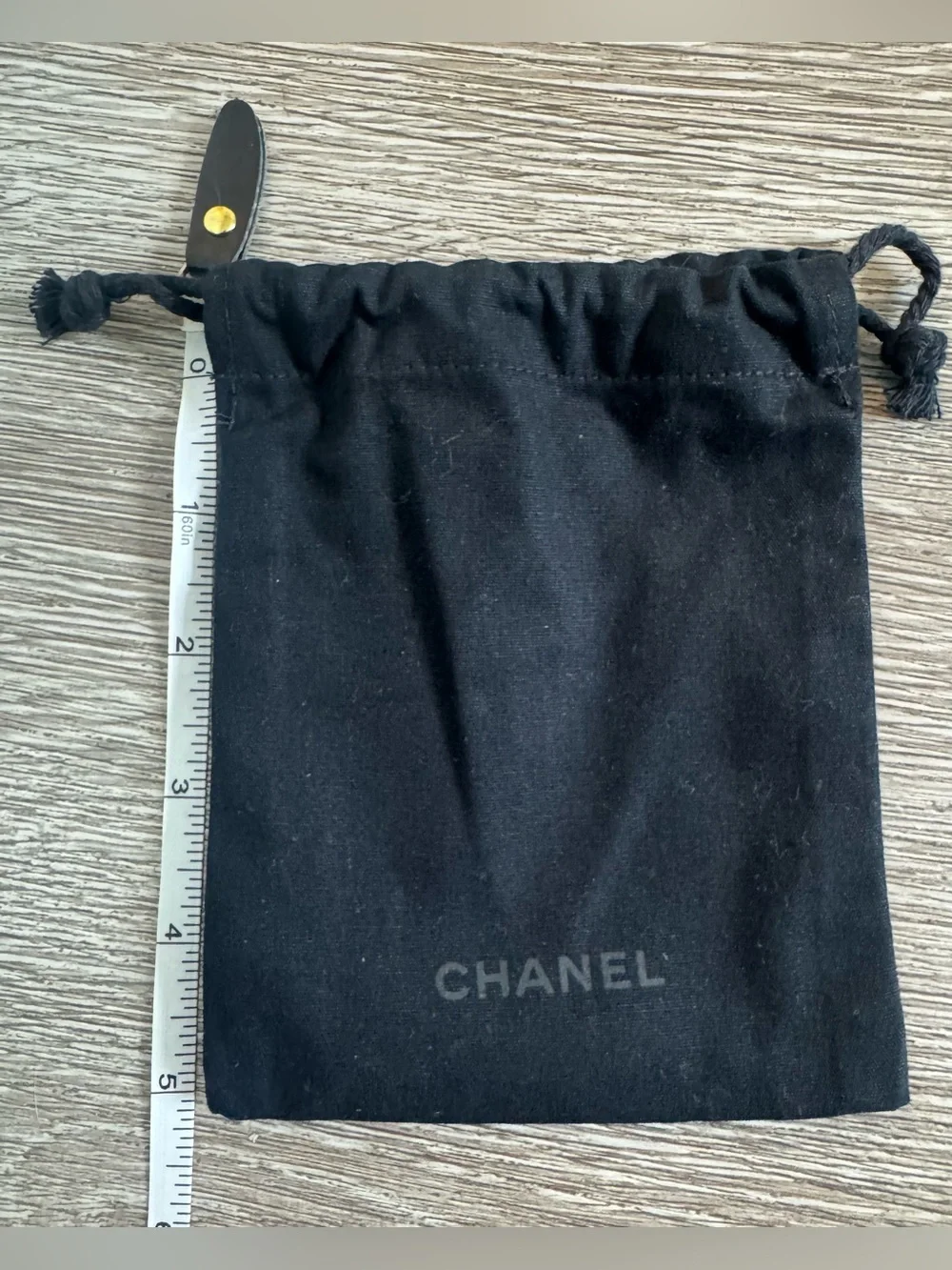 CHANEL Black Drawstring Dust Bag Small Authentic Gift Pouch Storage Travel